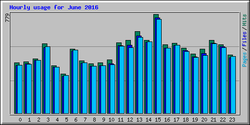 Hourly usage for June 2016
