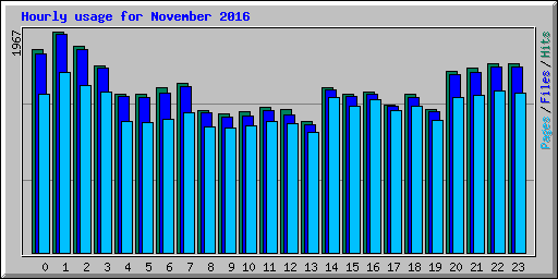 Hourly usage for November 2016