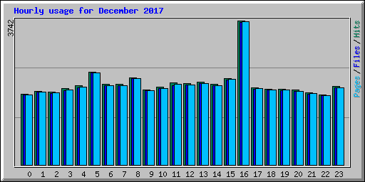 Hourly usage for December 2017